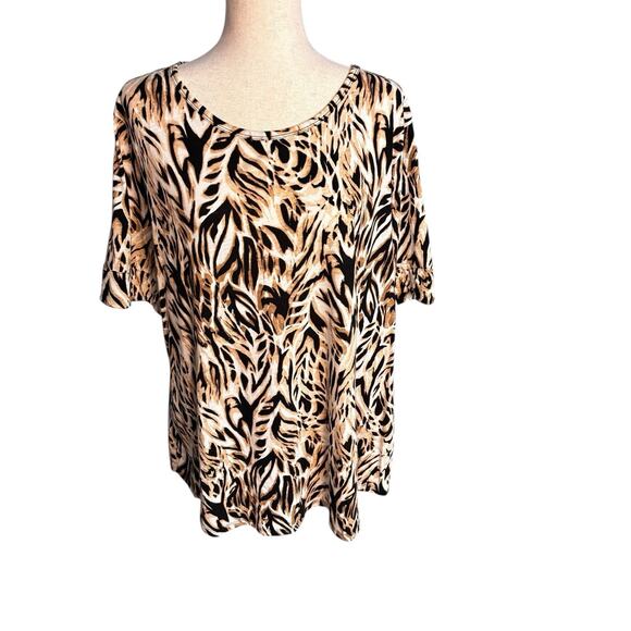 Westbound Leopard Print T-Shirt Top Large Size XL Cotton Modal Blend EUC - Picture 1 of 6